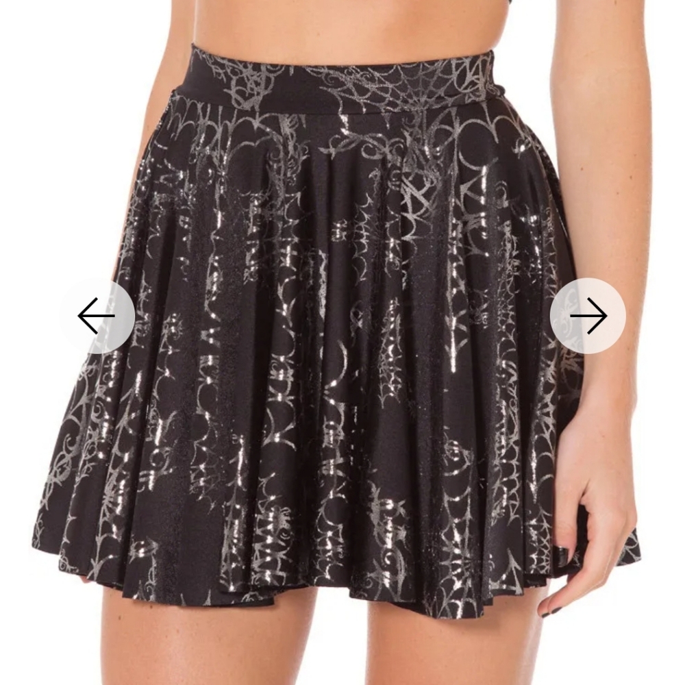 Blackmilk Black and Silver Skater Skirt